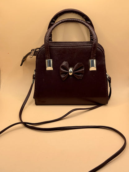 Brown Bow Detail Mini Handbag