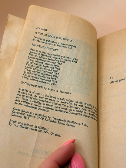 Hawaii by James A. Michener 1974