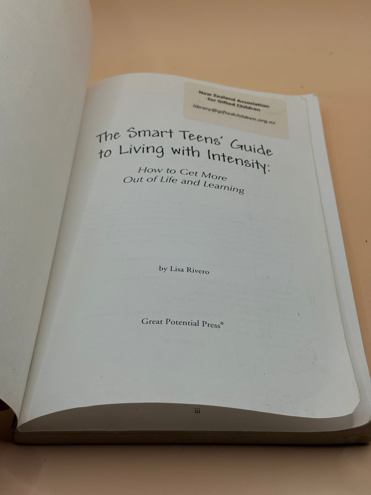 The Smart Teens' Guide to Living with Intensity by Lisa Rivero
