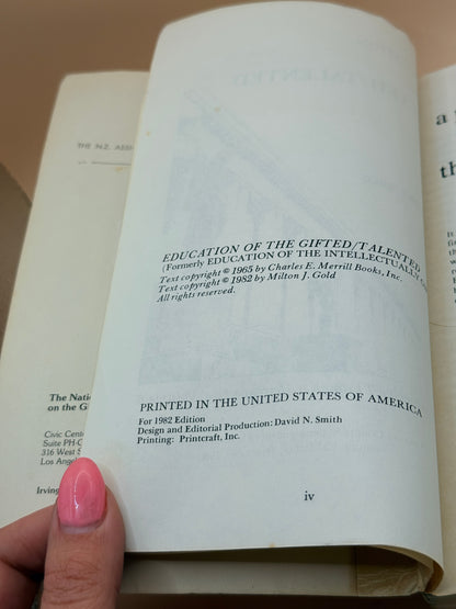 Education of the Gifted/Talented by Milton J. Gold
