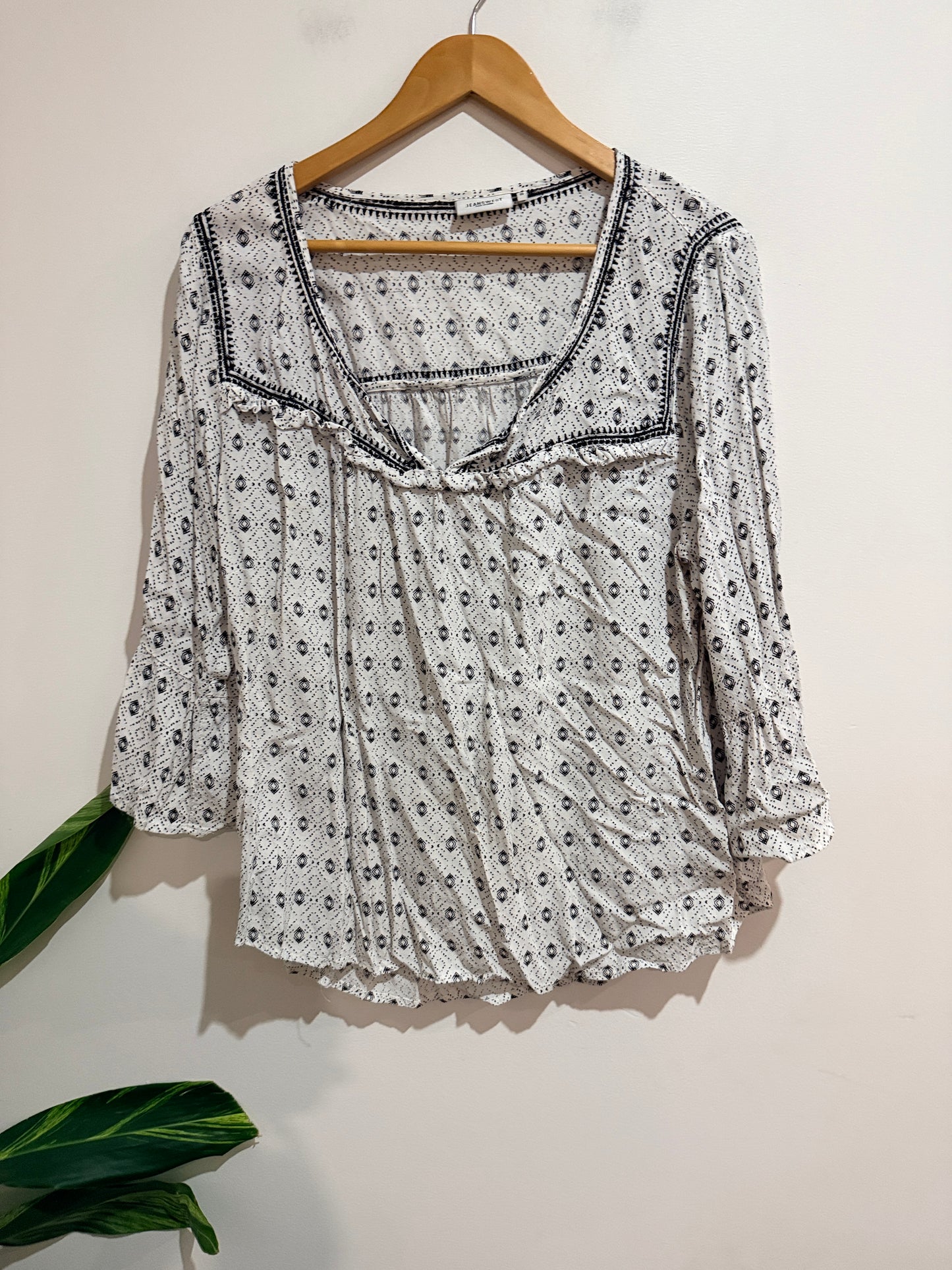 Jeanswest Boho-style Peasant Shirt Size 16