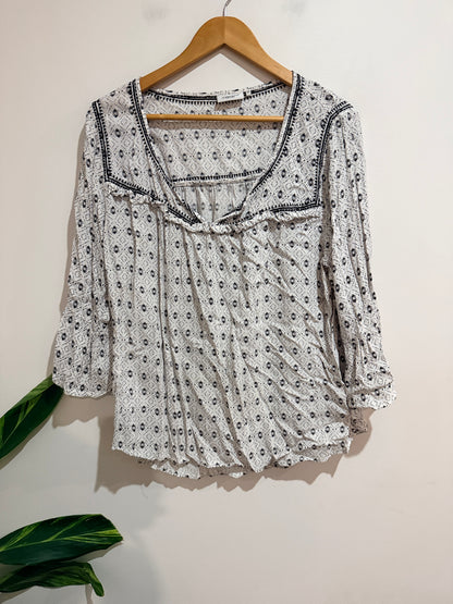 Jeanswest Boho-style Peasant Shirt Size 16
