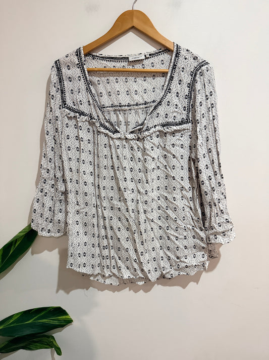 Jeanswest Boho-style Peasant Shirt Size 16