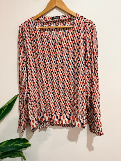 Hero Patterned Chiffon Shirt Size 18