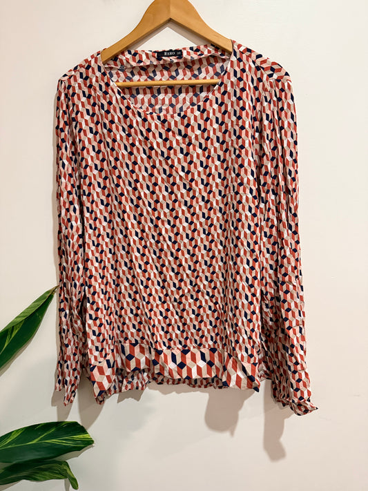 Hero Patterned Chiffon Shirt Size 18
