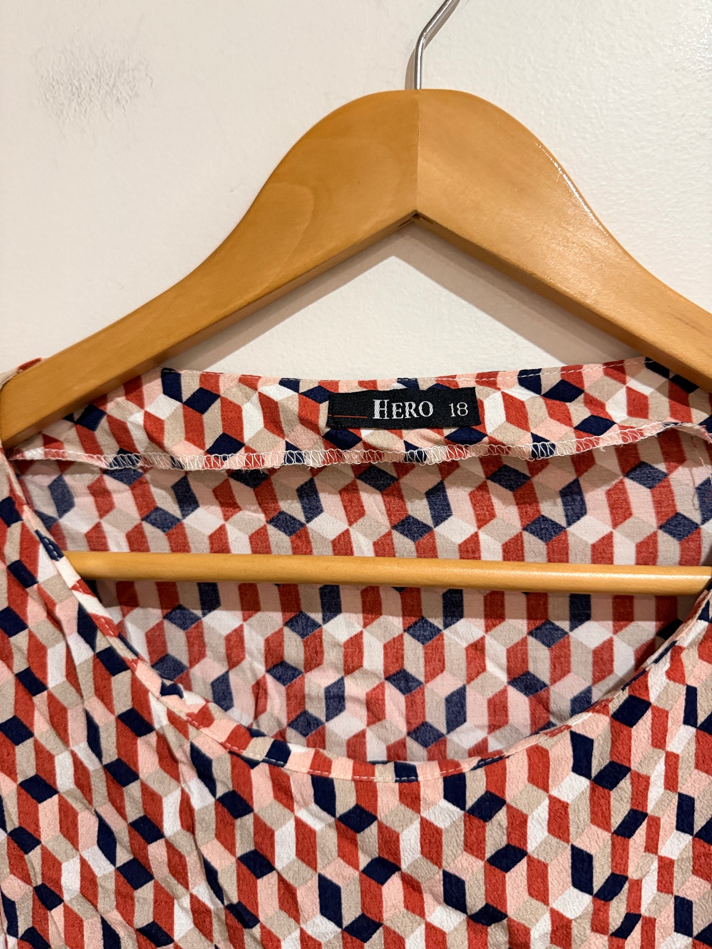 Hero Patterned Chiffon Shirt Size 18