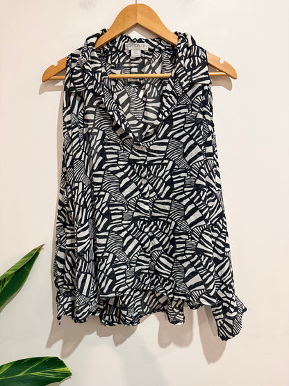 Cotton:on Abstract Print Cold-shoulder Shirt Size L