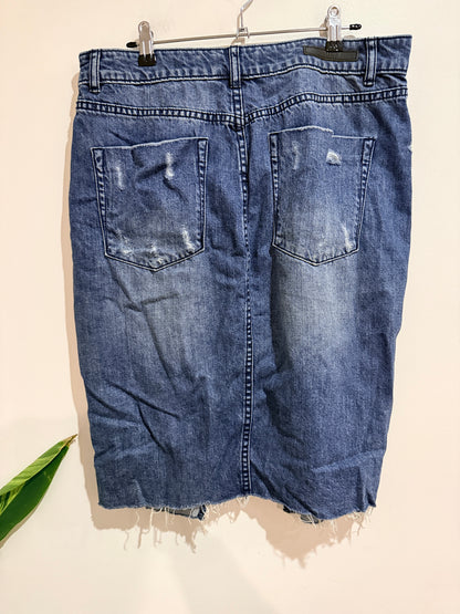Decjuba Denim Midi Skirt Size 14