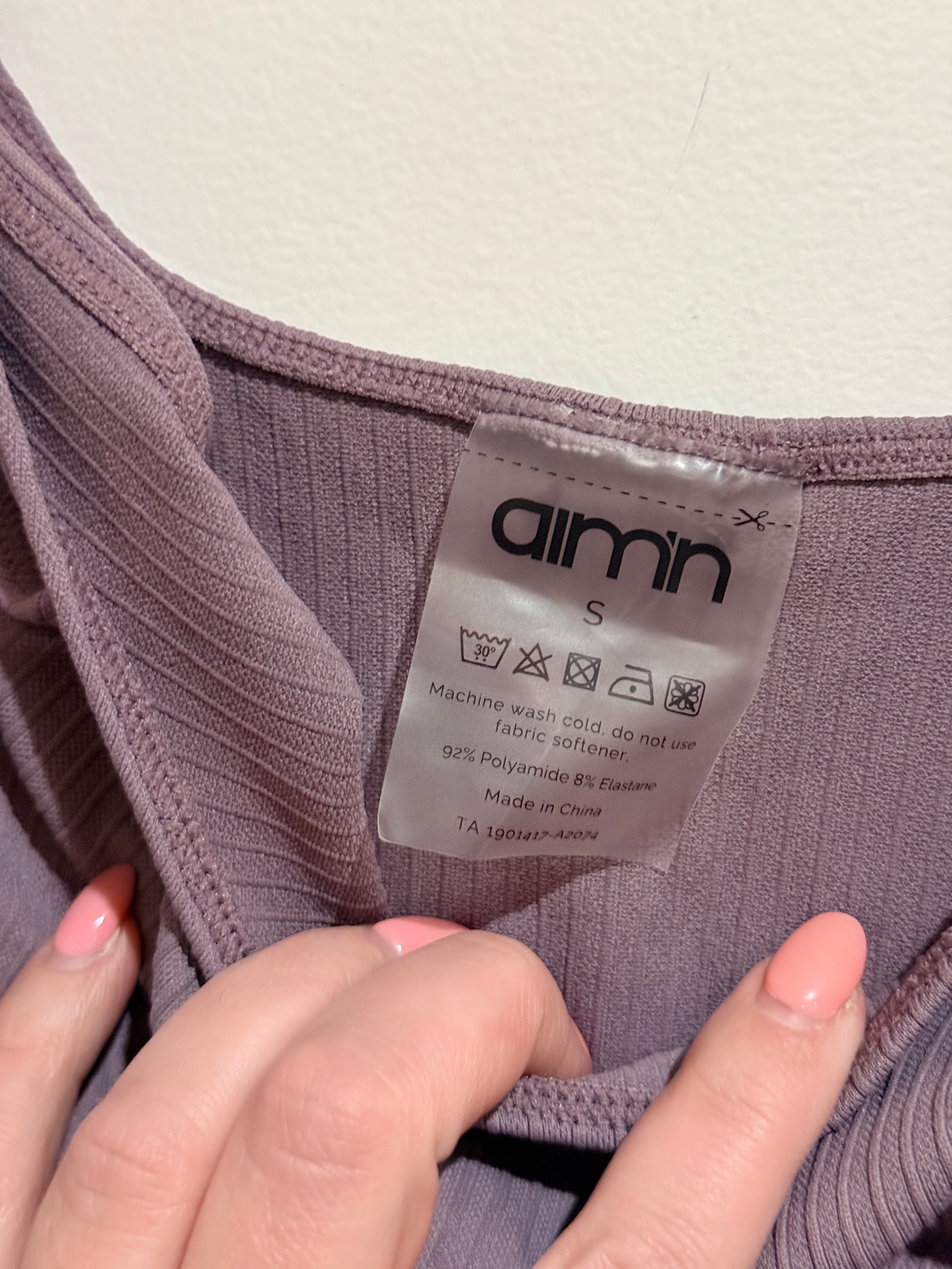 Aimn Ribbed Scoop Neck Tank Top Size S