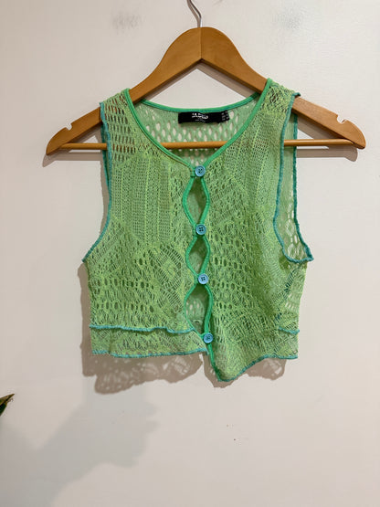 Jaded Crochet Knit Vest Size 10 | U/Arm to U/Arm 37cm