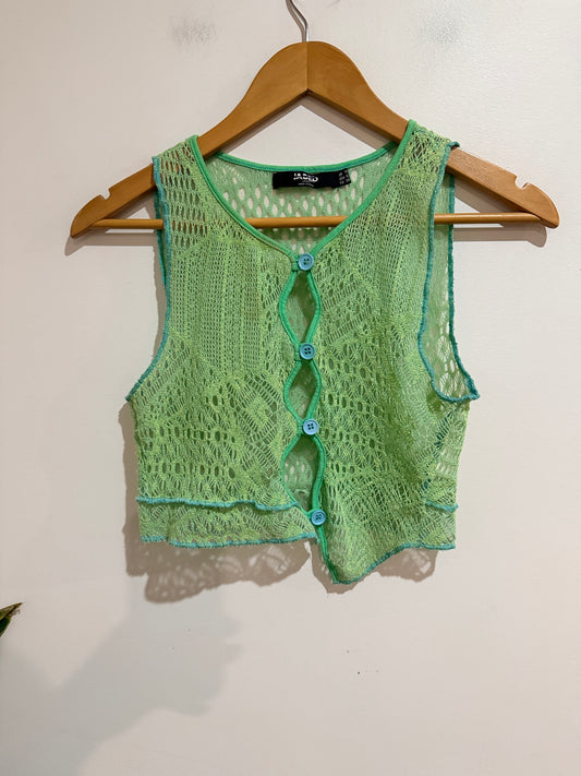Jaded Crochet Knit Vest Size 10 | U/Arm to U/Arm 37cm