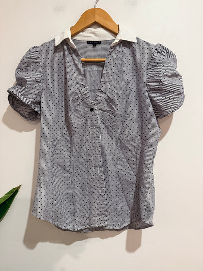 Jigsaw Short Puff Sleeves Shirt Size 10