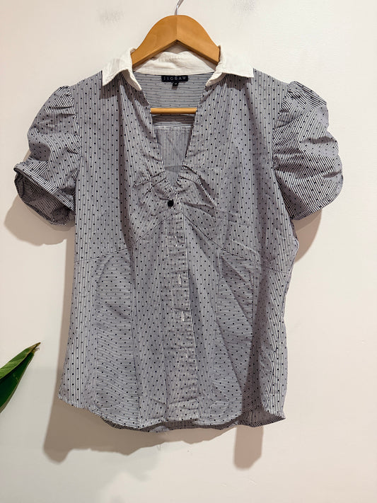 Jigsaw Short Puff Sleeves Shirt Size 10