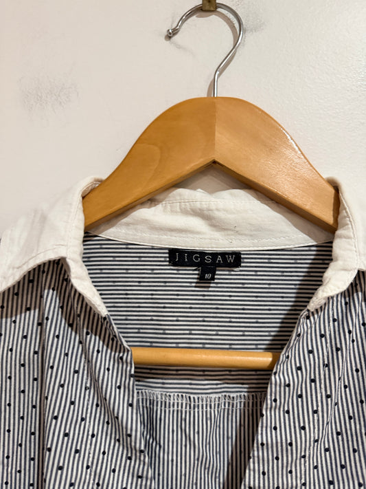 Jigsaw Short Puff Sleeves Shirt Size 10