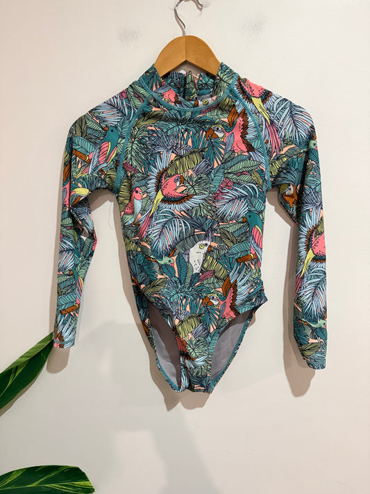 Kids One-piece Rash Guard Swimsuit Size 4-10
