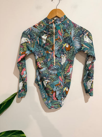 Kids One-piece Rash Guard Swimsuit Size 4-10