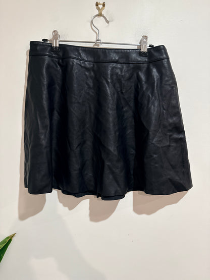 H & M Divided Faux Leather Mini Skirt Size 12