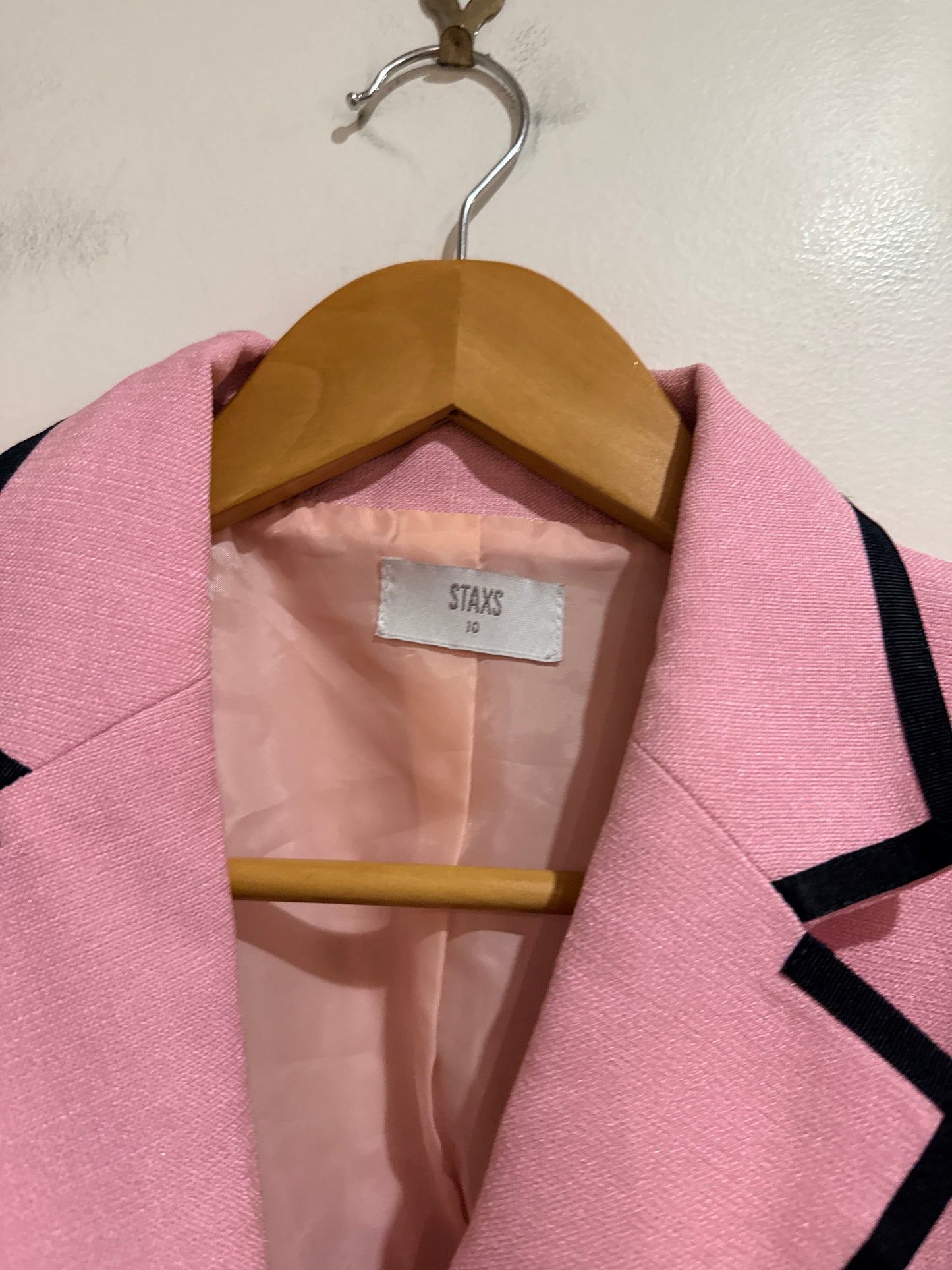 Staxs (NZ Made) Single-breasted Blazer Size 10 | U/Arm to U/Arm 46cm