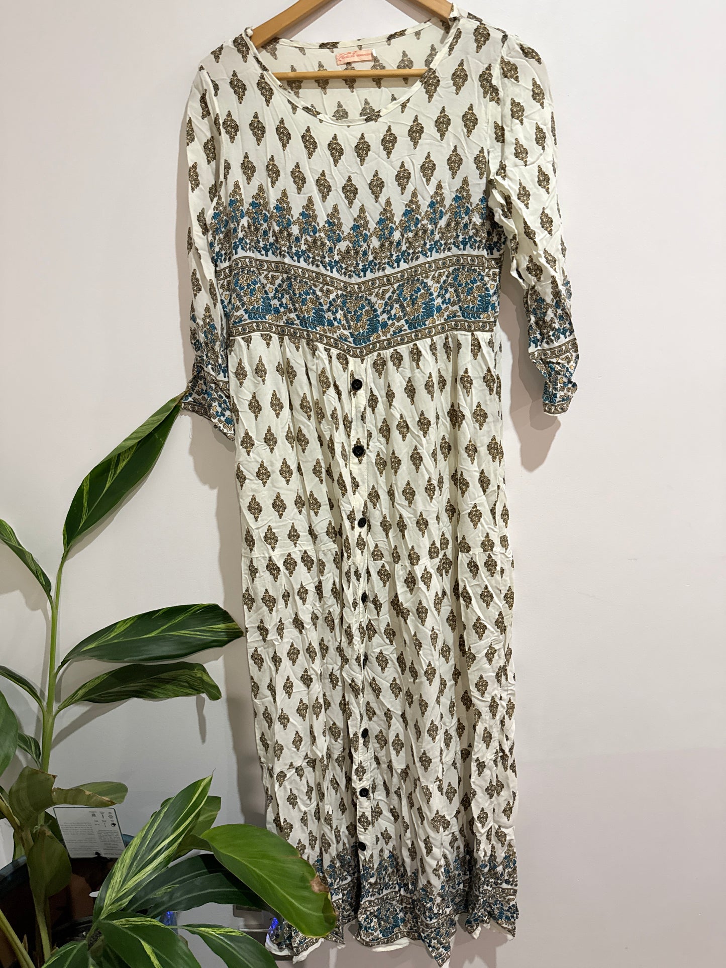 Dancing Tomatoes Bohemian-style Maxi Dress Size 12 | U/Arm to U/Arm 48cm