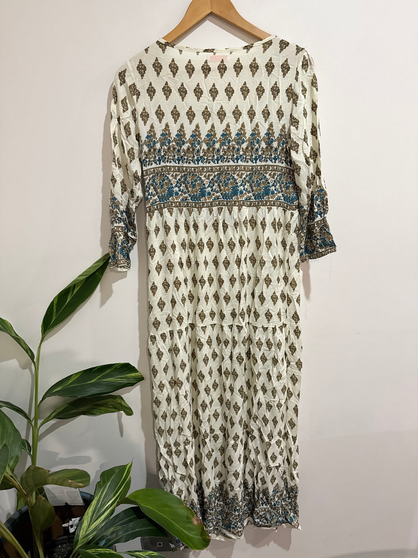 Dancing Tomatoes Bohemian-style Maxi Dress Size 12 | U/Arm to U/Arm 48cm