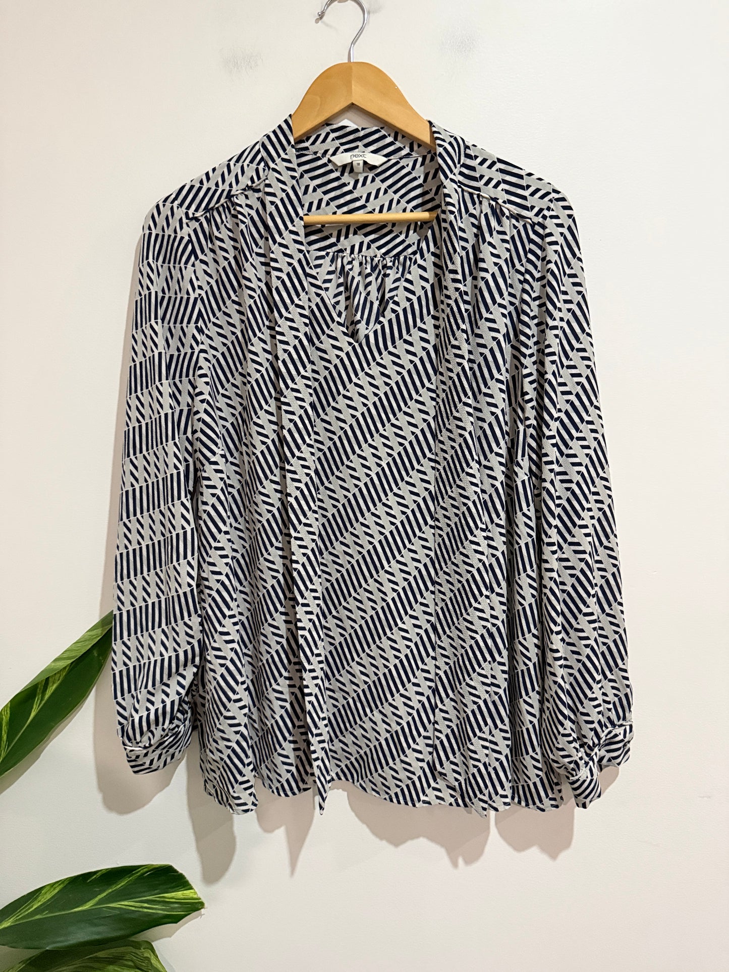 Next Geometric Print Shirt Size 18