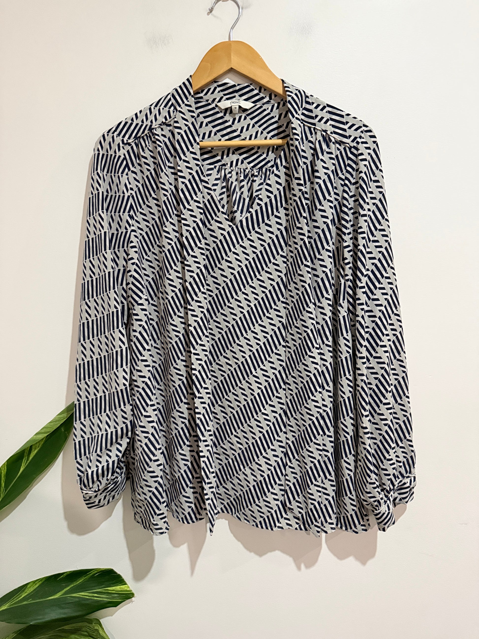Next Geometric Print Shirt Size 18