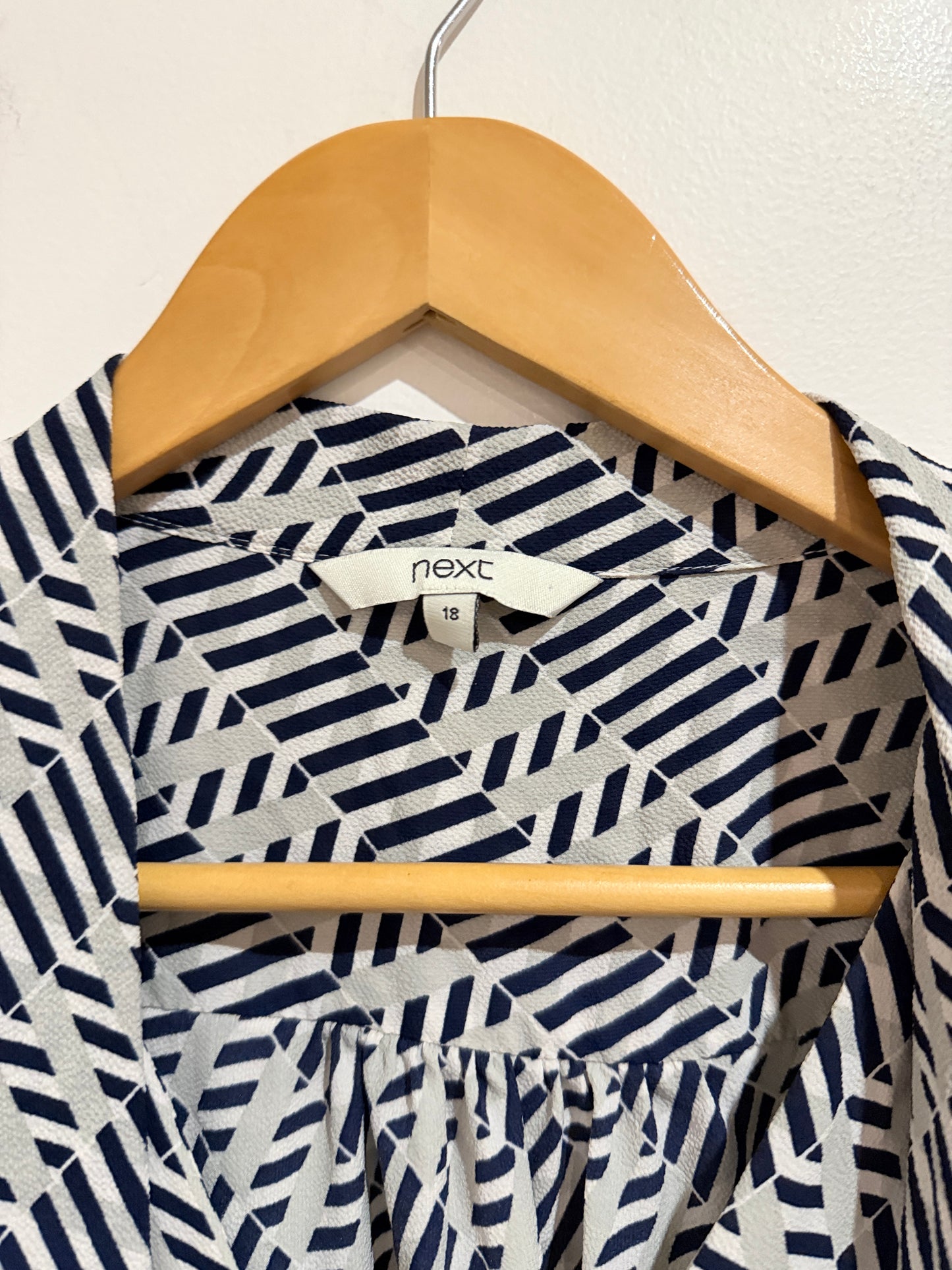 Next Geometric Print Shirt Size 18