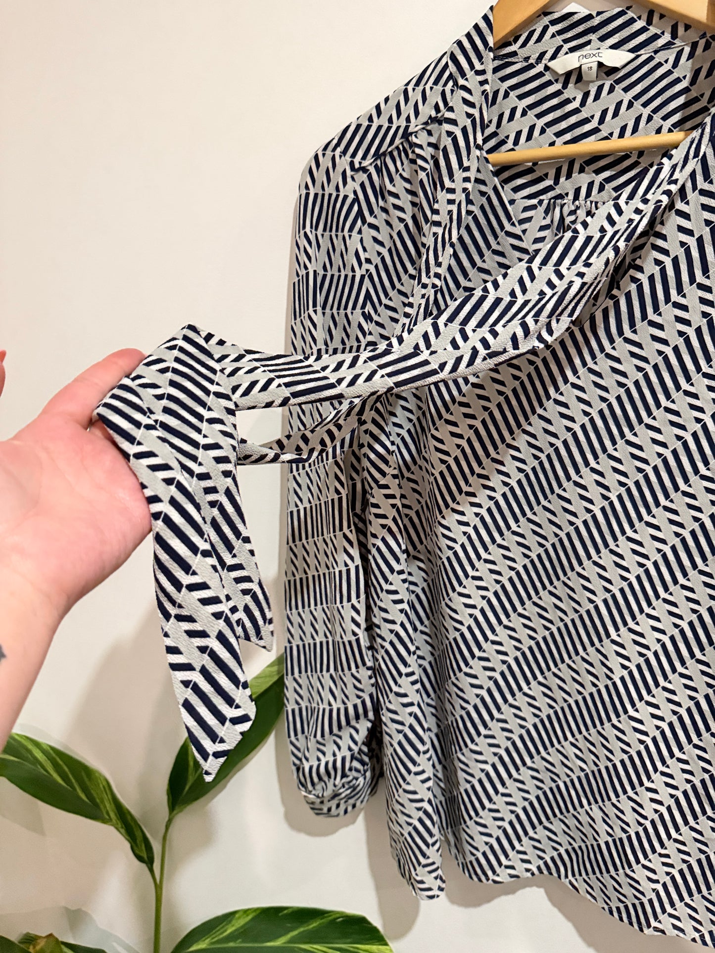 Next Geometric Print Shirt Size 18