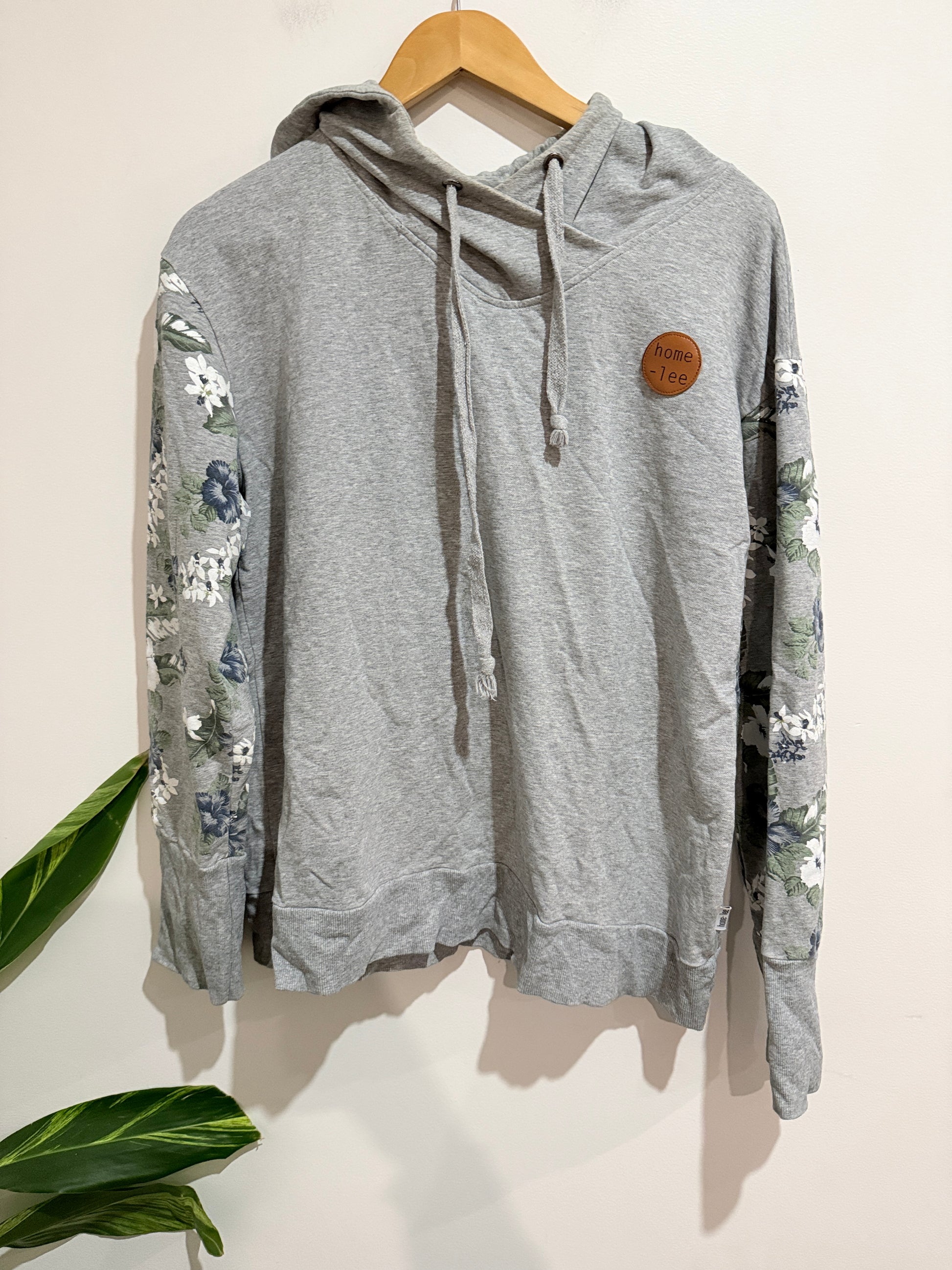 Home-lee Floral Print Panels Hoodie Size 16