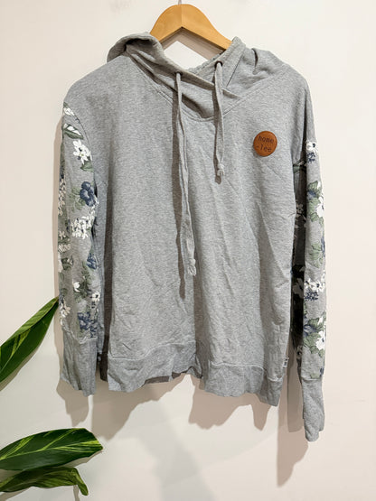 Home-lee Floral Print Panels Hoodie Size 16