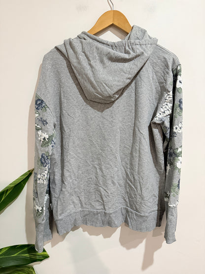 Home-lee Floral Print Panels Hoodie Size 16