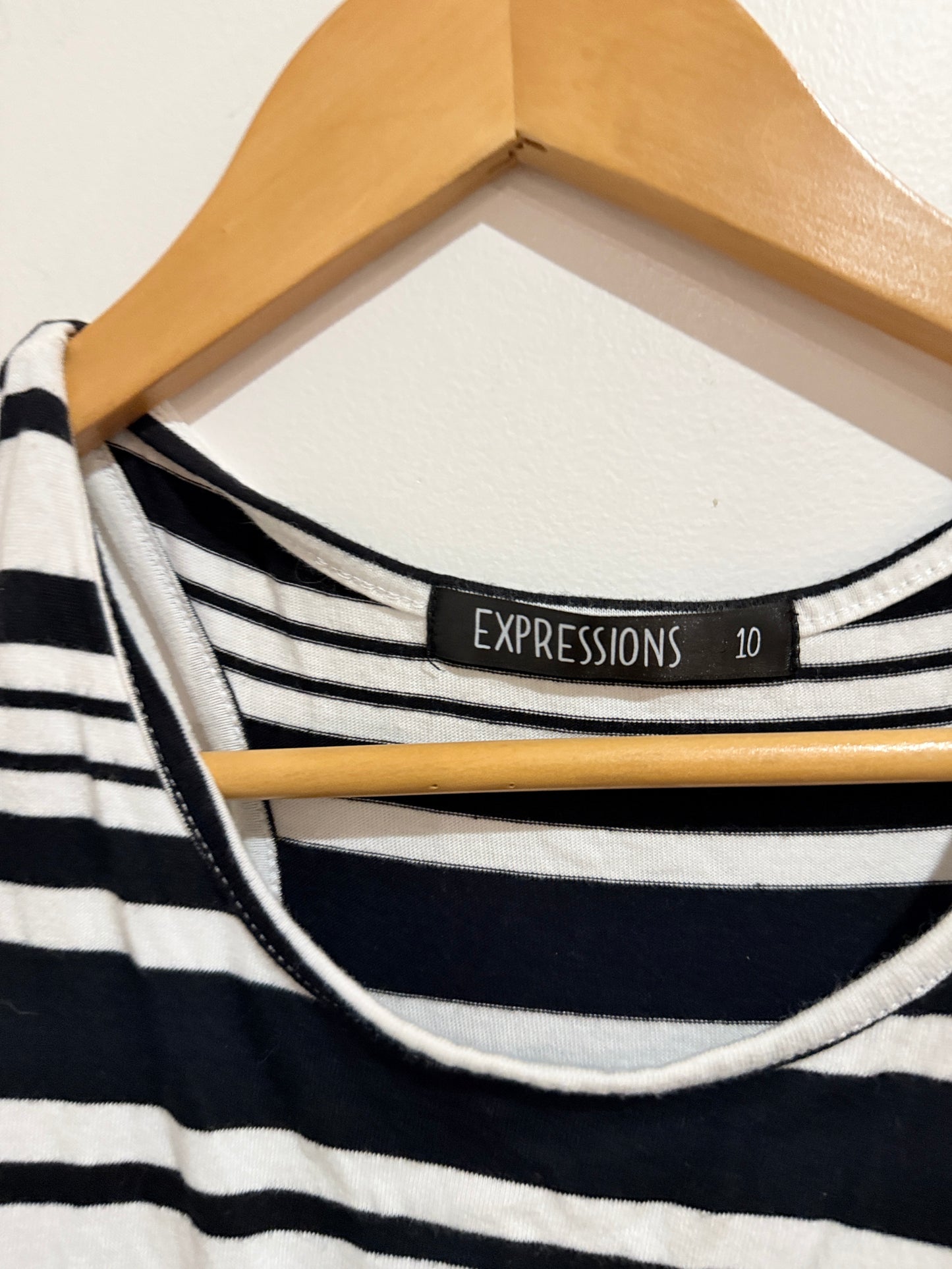 Expressions Stripe Sleeveless Midi Dress Size 10