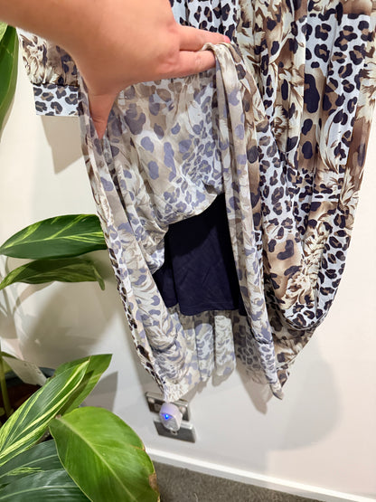 European Collection Animal Print Midi Dress Size 36 U/Arm to U/Arm 41cm
