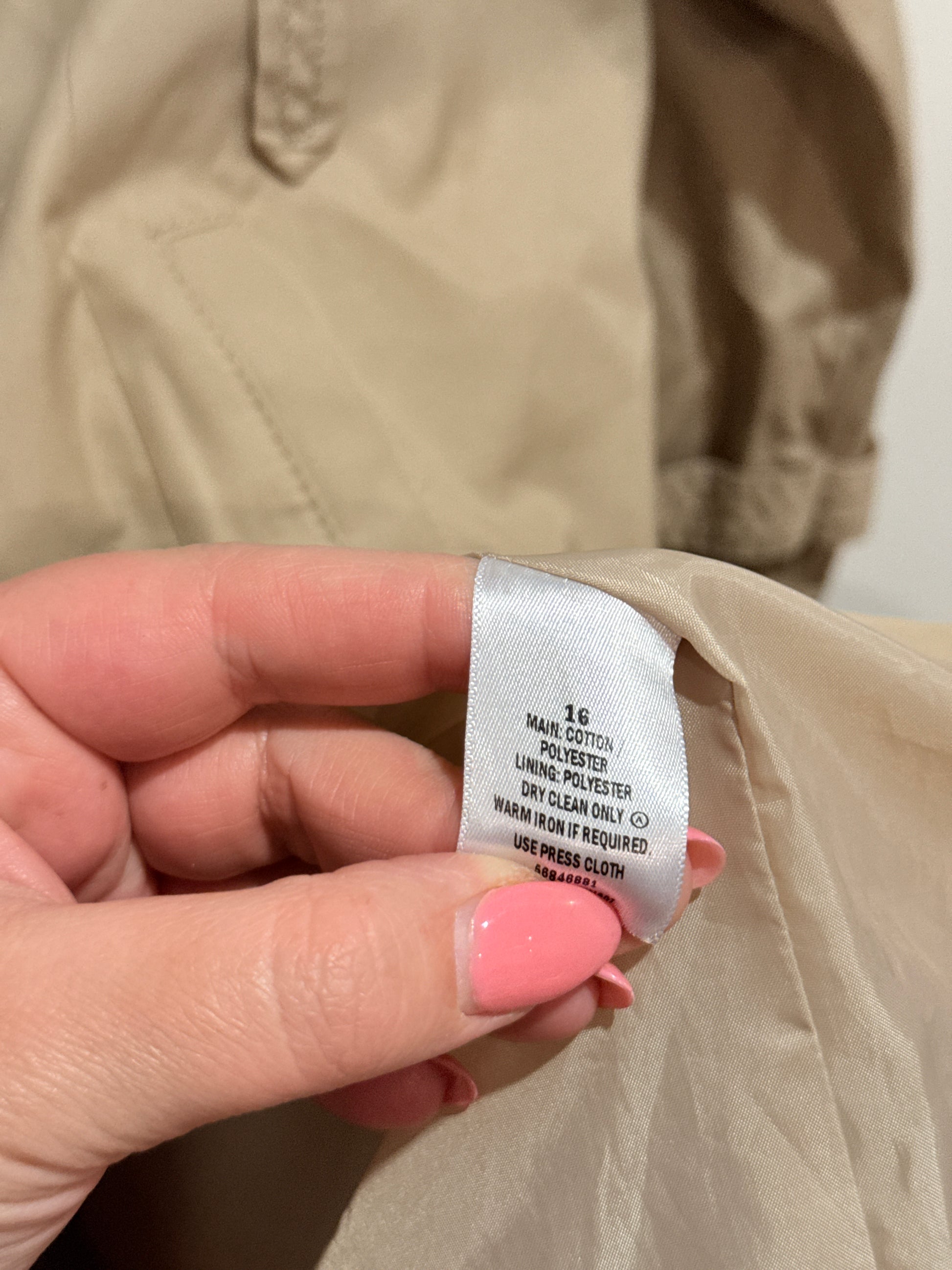 Brand Unknown Trench Coat Size 16 | U/Arm to U/Arm 53cm