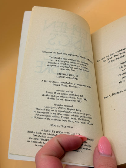 Danse Macabre by Stephen King (Berkley 1983)