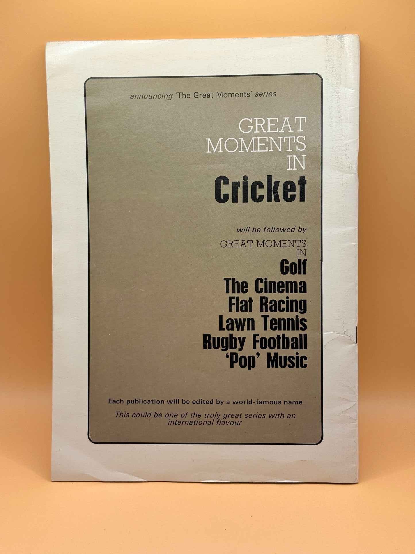 Great Moments in Cricket edited by Gordon Ross
