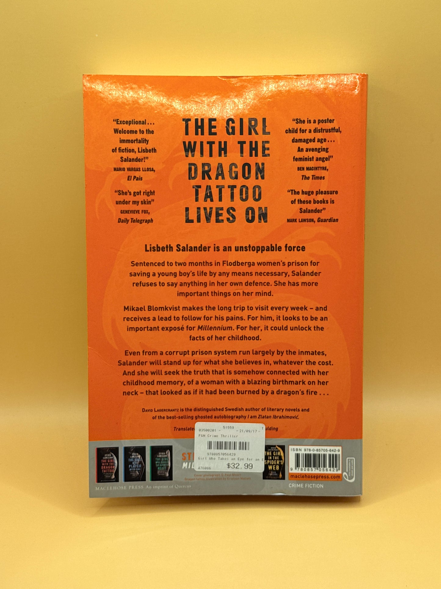Millennium 5 : The Girl Who Takes an Eye for an Eye by David Lagercrantz