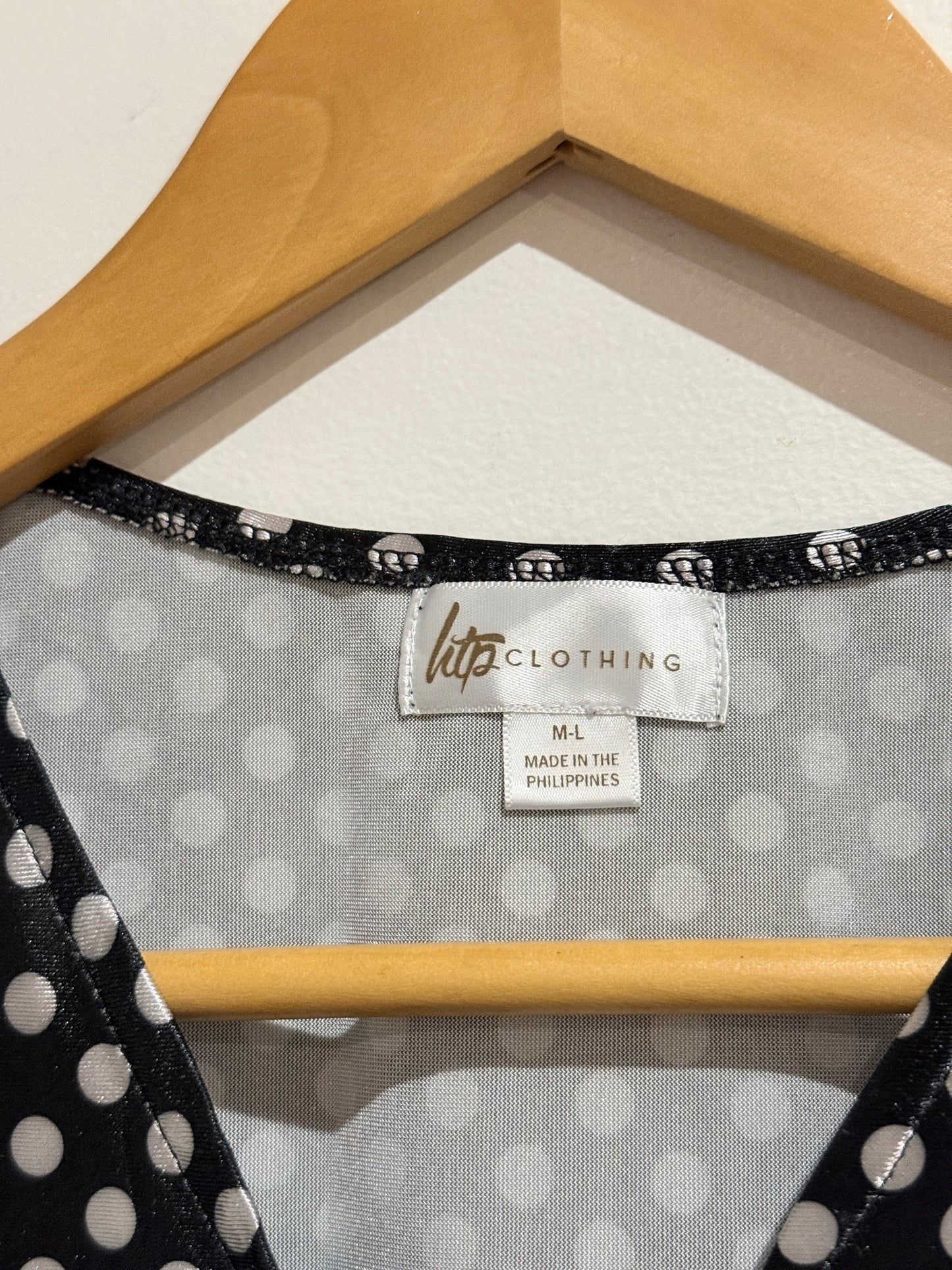 Htp Clothing Olka Dot Button-front Dress Size M-L | U/Arm to U/Arm 45cm
