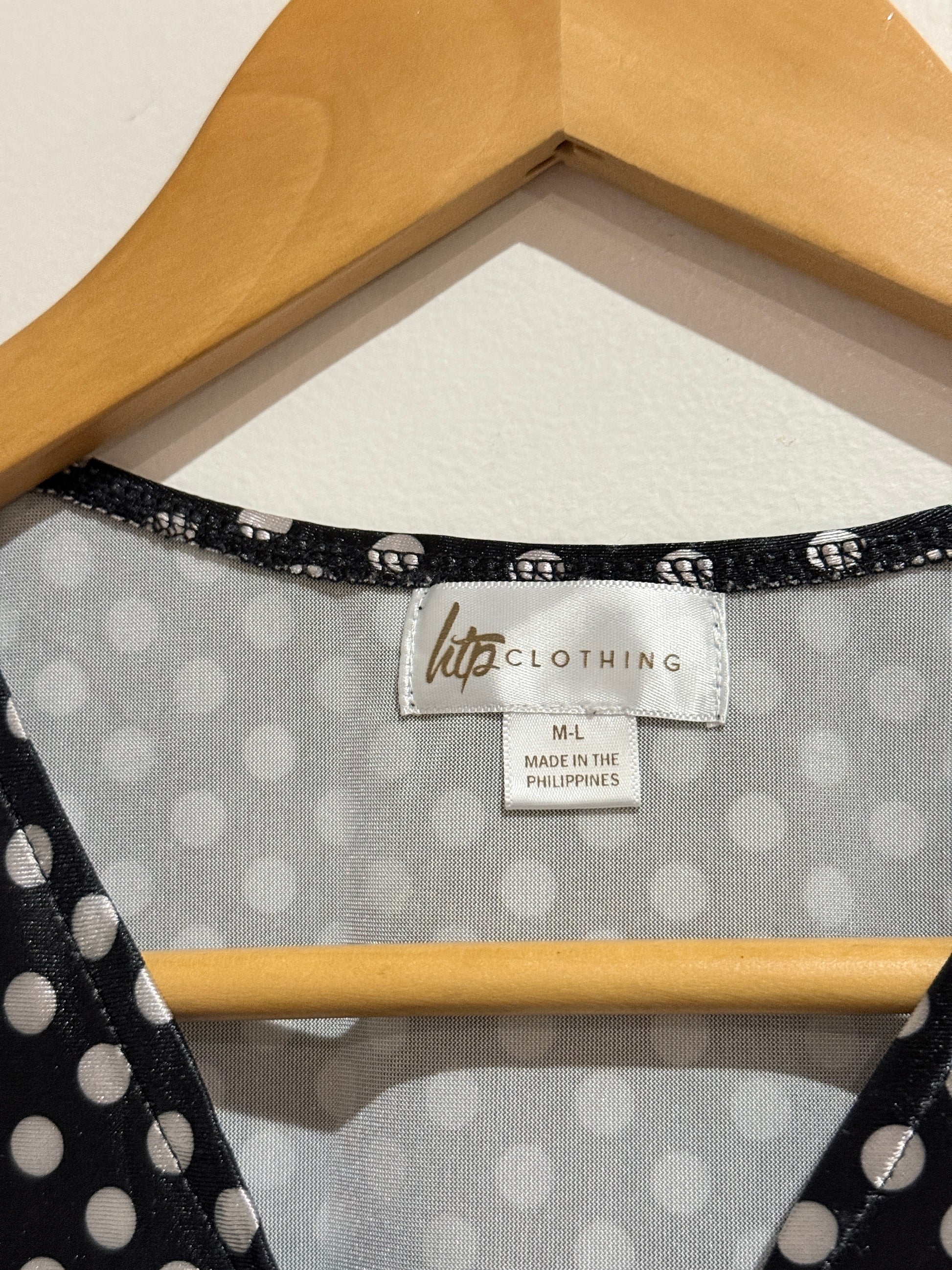Htp Clothing Olka Dot Button-front Dress Size M-L | U/Arm to U/Arm 45cm