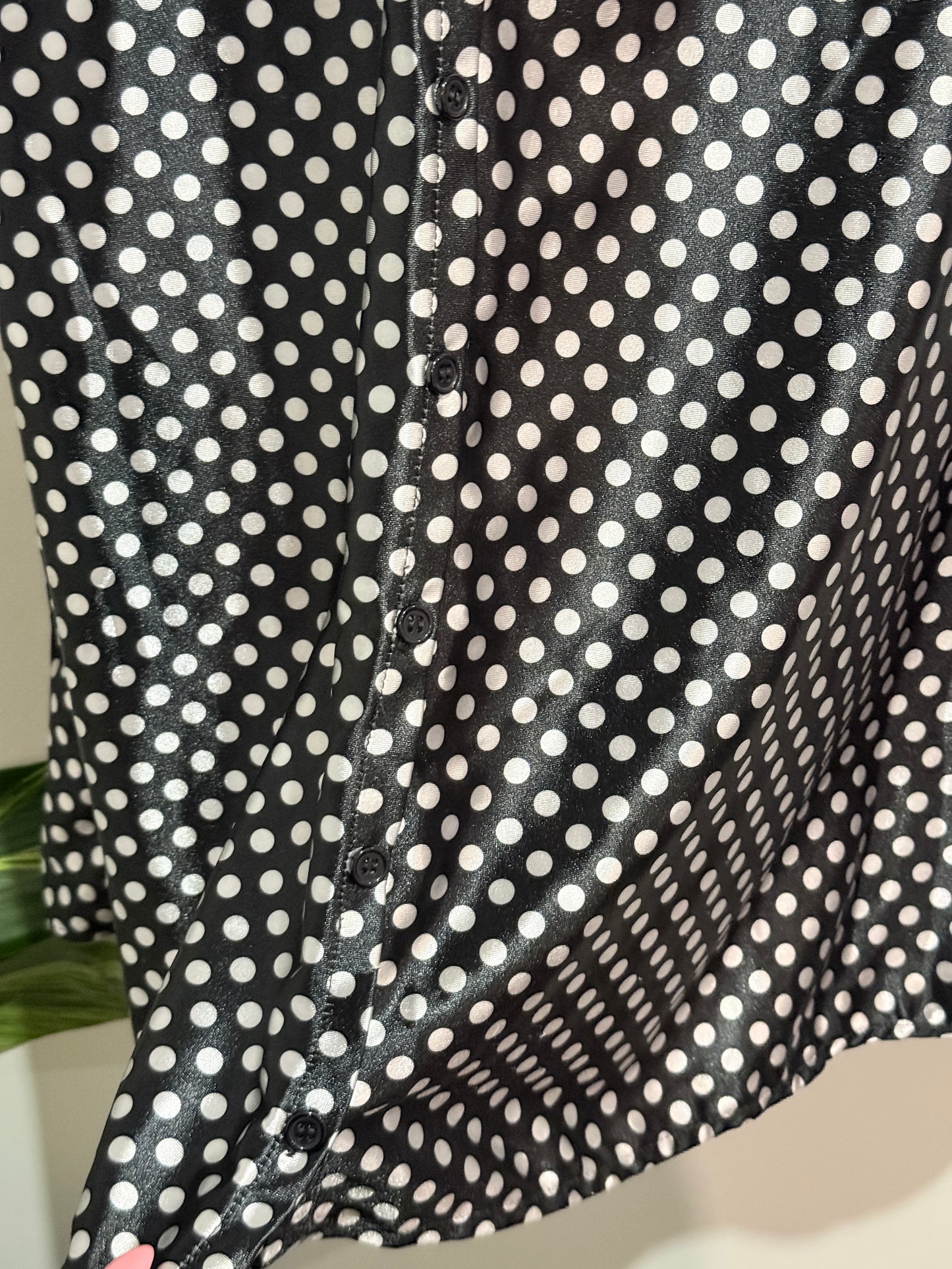 Htp Clothing Olka Dot Button-front Dress Size M-L | U/Arm to U/Arm 45cm