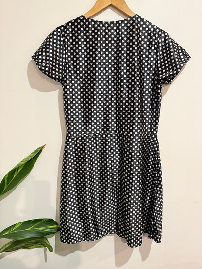Htp Clothing Olka Dot Button-front Dress Size M-L | U/Arm to U/Arm 45cm