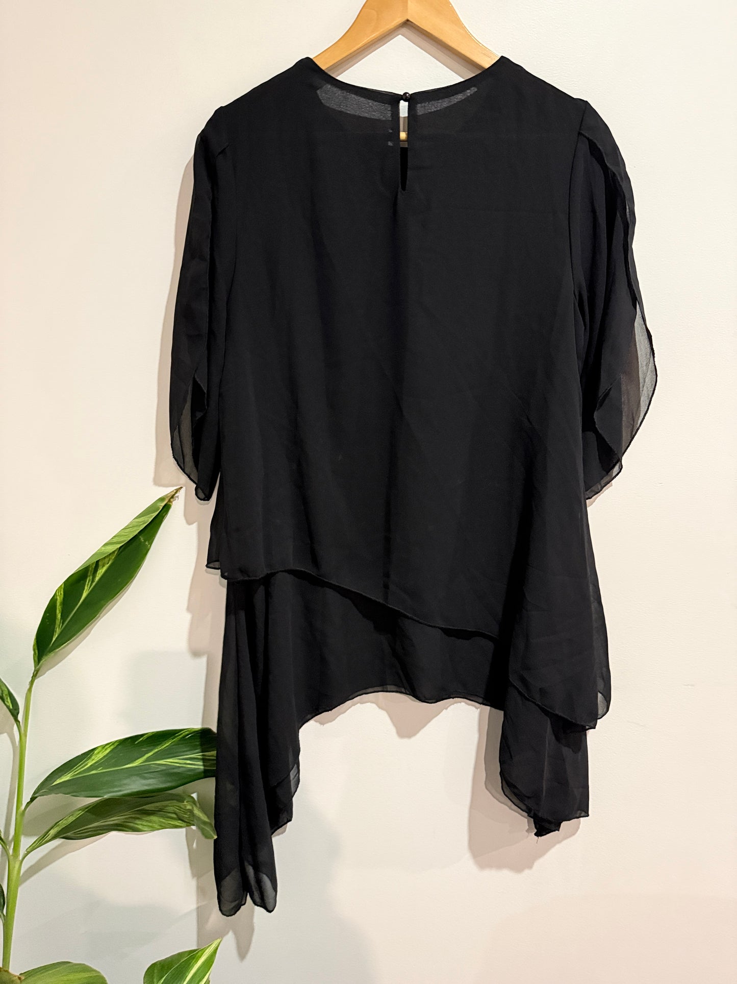 Brand Unknown Chiffon Tunic Top Size S | U/Arm to U/Arm 50cm