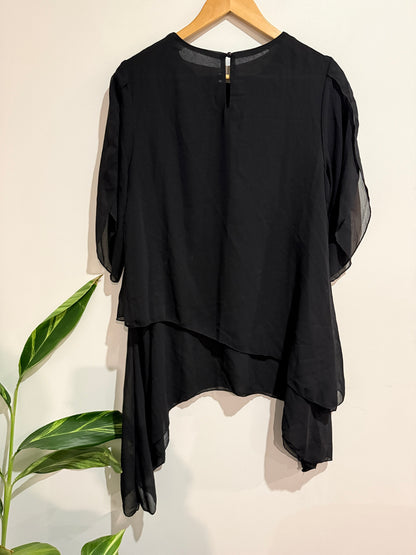 Brand Unknown Chiffon Tunic Top Size S | U/Arm to U/Arm 50cm