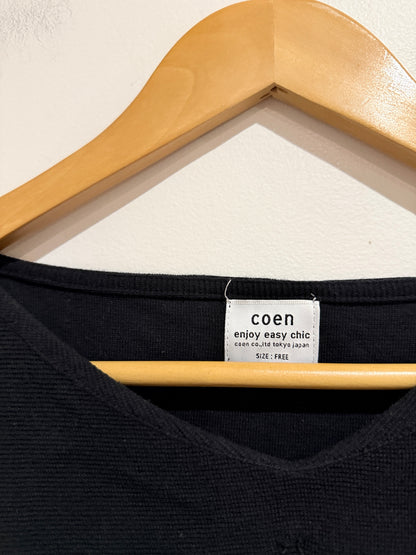 Coen 3/4-sleeve Knit Top Size Free | U/Arm to U/Arm 51cm