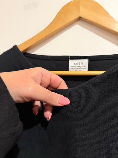 Coen 3/4-sleeve Knit Top Size Free | U/Arm to U/Arm 51cm