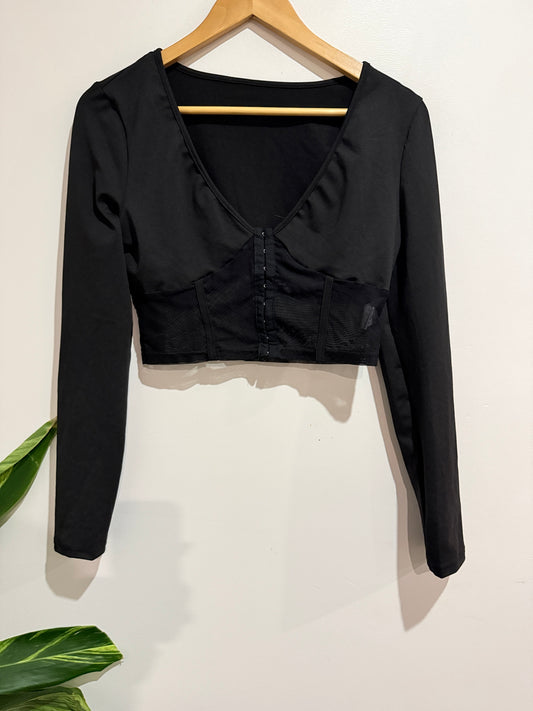 Brand Unknown Long-sleeve Crop Top Size L | U/Arm to U/Arm 42cm
