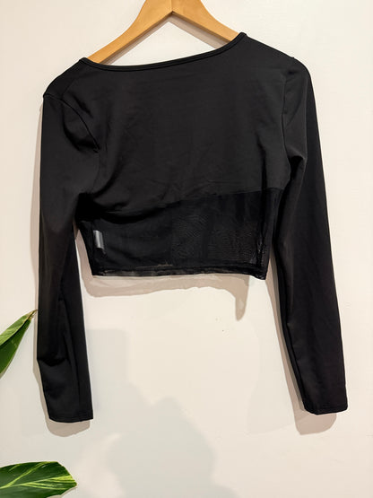 Brand Unknown Long-sleeve Crop Top Size L | U/Arm to U/Arm 42cm