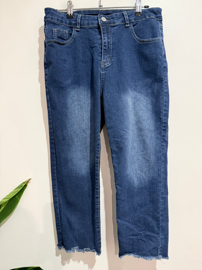 Brand Unknown Frayed Hem Straight-leg Jeans Size Waist 76cm | L 80cm