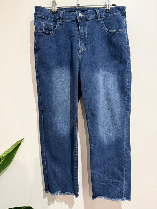 Brand Unknown Frayed Hem Straight-leg Jeans Size Waist 76cm | L 80cm
