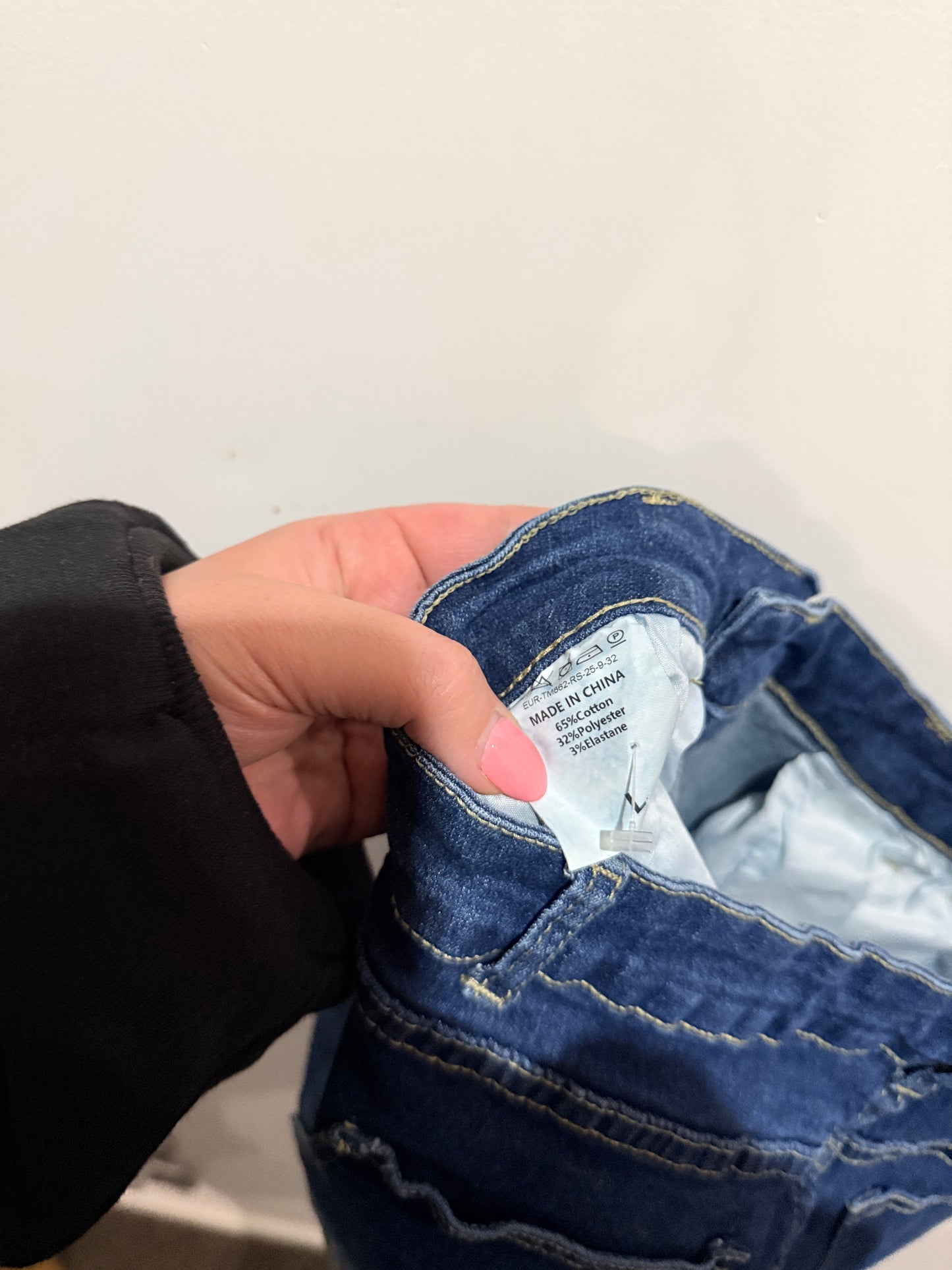 Brand Unknown Frayed Hem Straight-leg Jeans Size Waist 76cm | L 80cm